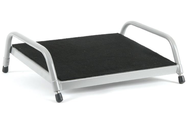 Fluteline Footrest Small Black Carpet - Silver Elite Frame image