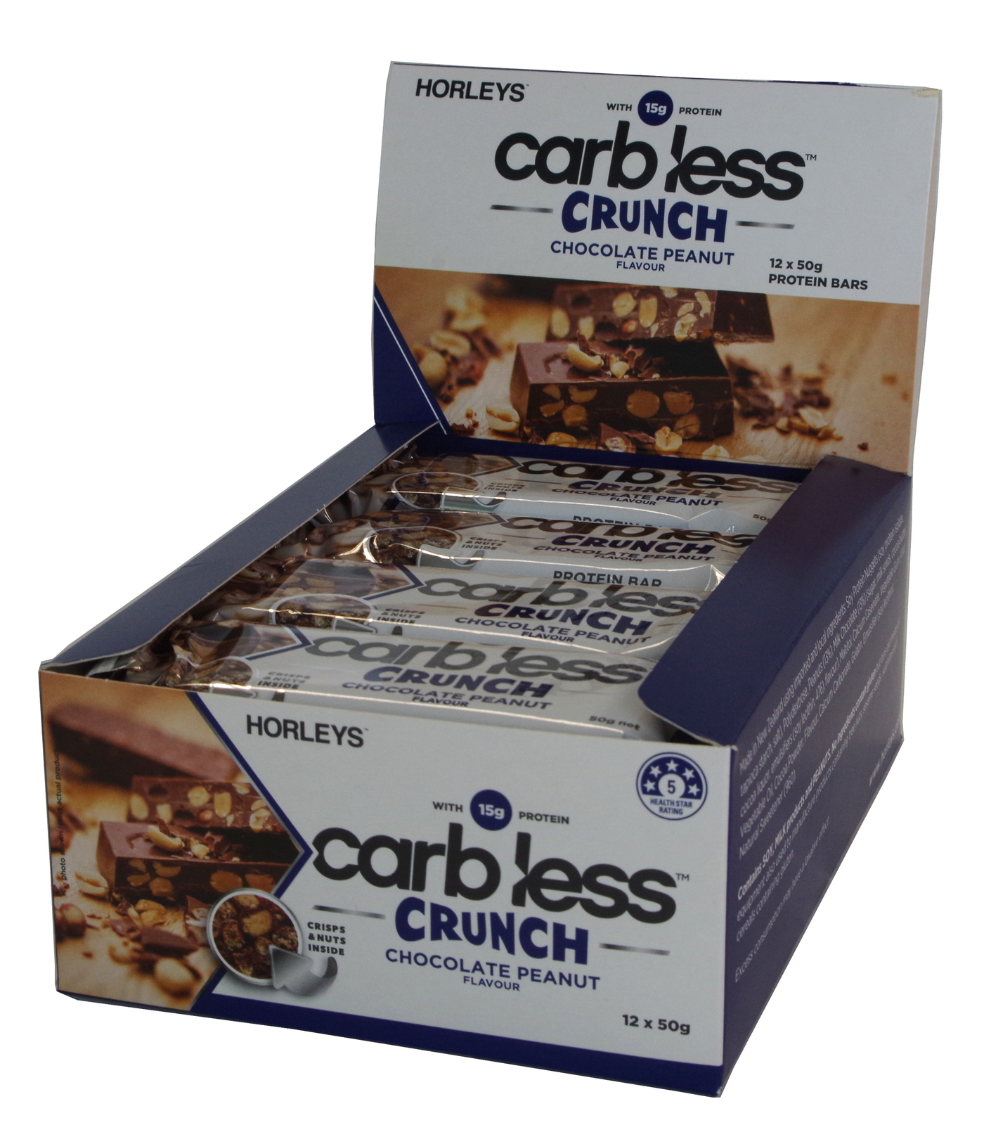 Horleys Carb Less Crunch Bars - Chocolate Peanut (Box of 12) image