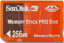 SanDisk 256MB MS Pro Duo Gaming Memory Card SanDisk 256MB MS Pro Duo Gaming Memory Card