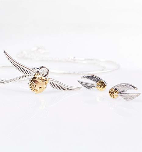 Harry Potter: Golden Snitch Necklace And Stud Earring Set - Gold image