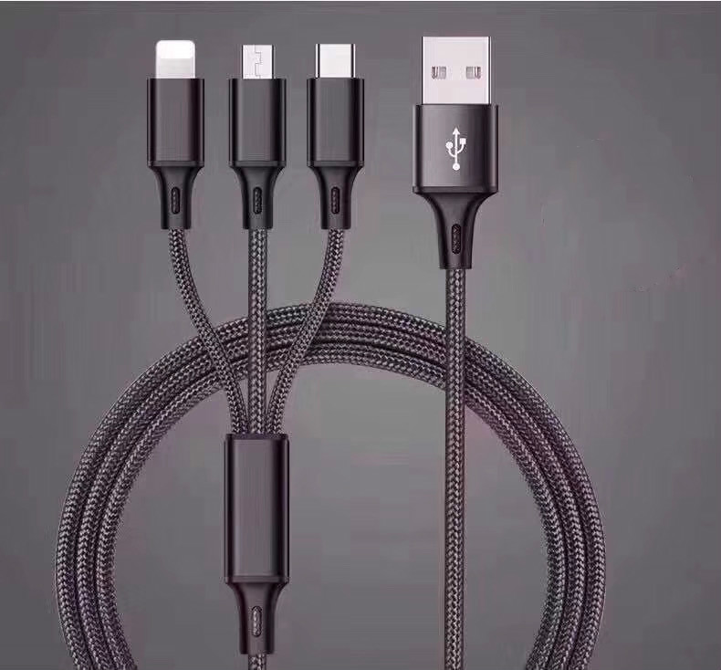 3-in-1 Charging Cable - Black (1.2m) image