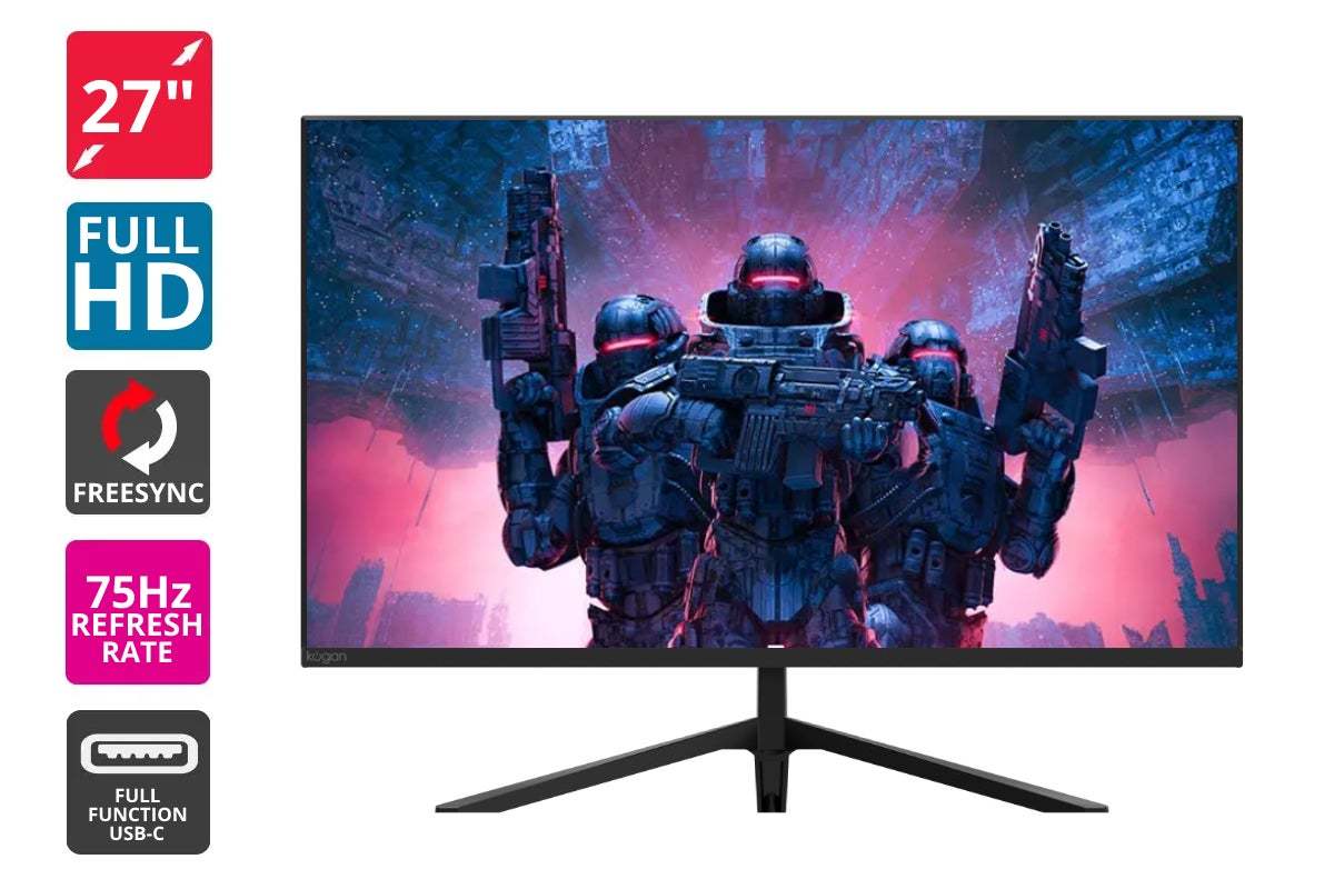 Kogan 27" Full HD 75Hz USBC VRR Monitor (1920 x 1080) at Mighty Ape NZ