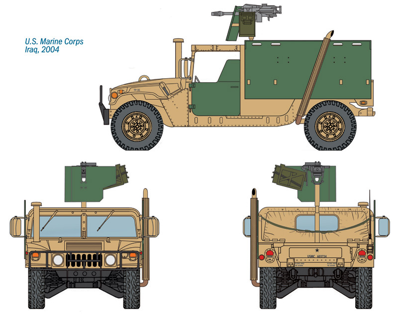 Italeri 1:35 M998A1 Up-Armoured Humvee Model Kit