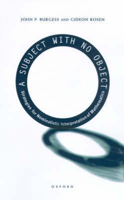 A Subject With No Object by John P Burgess image