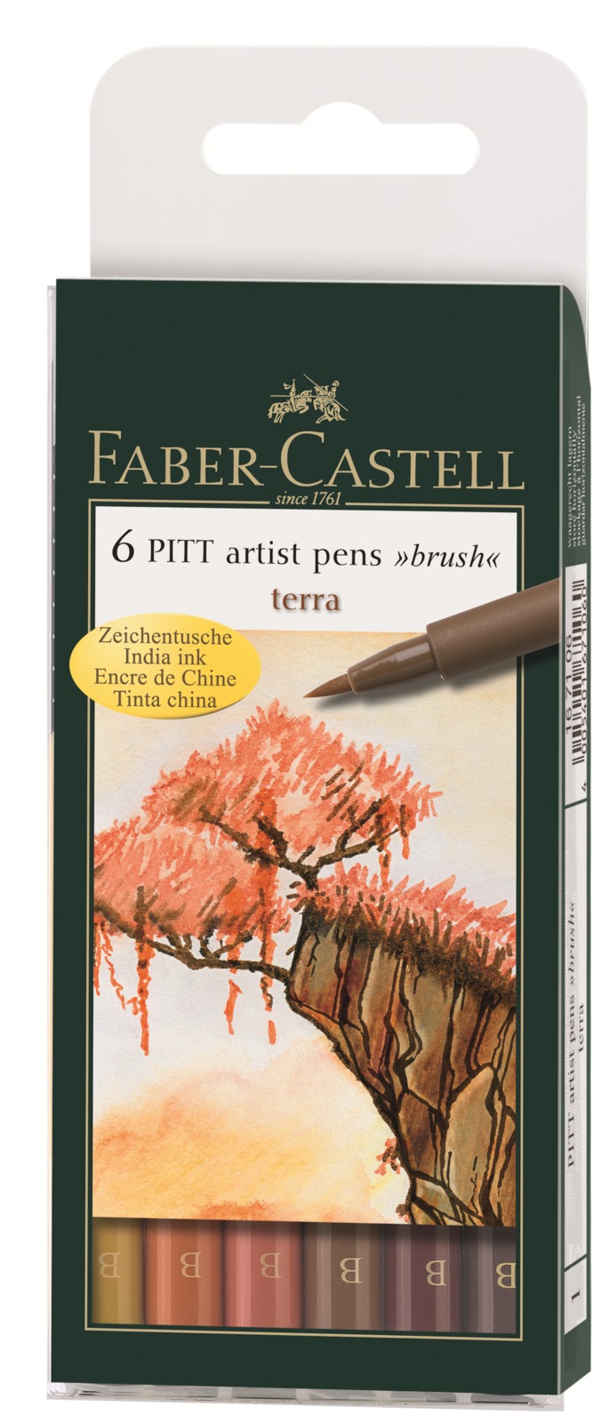 Faber-Castell: Pitt Artist Pens B Terra (Wallet of 6) image