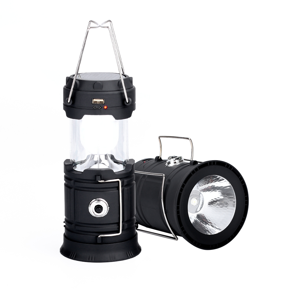 Outdoor Collapsible Portable LED Solar Charging Camping Lantern with USB image