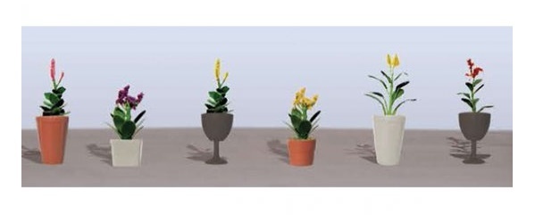 JTT: O Scale Assorted Flower Pots #4 - 6 Pack