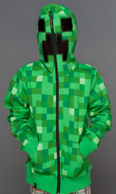 Minecraft Creeper Premium Zip-Up Youth Hoodie (XL)