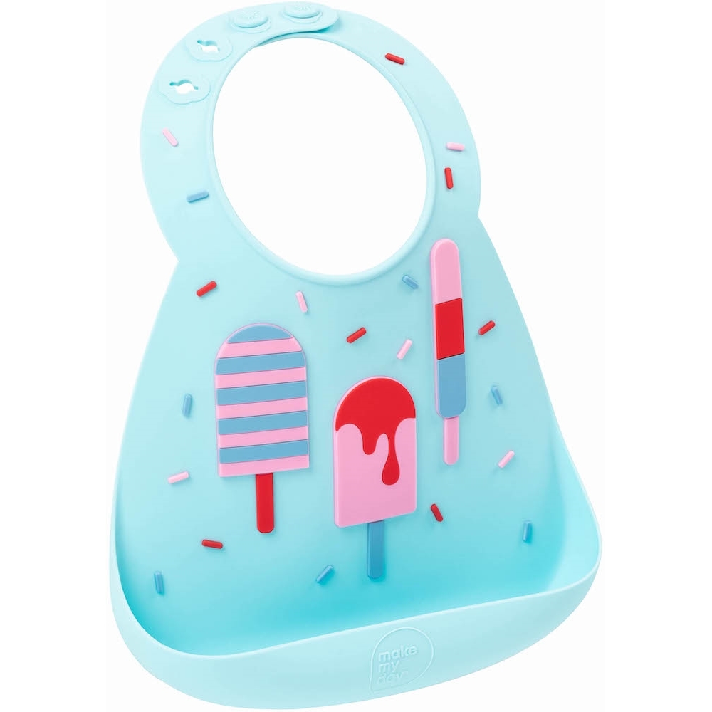 Make My Day: Silicon Baby Bib - Ice Creams Aqua image