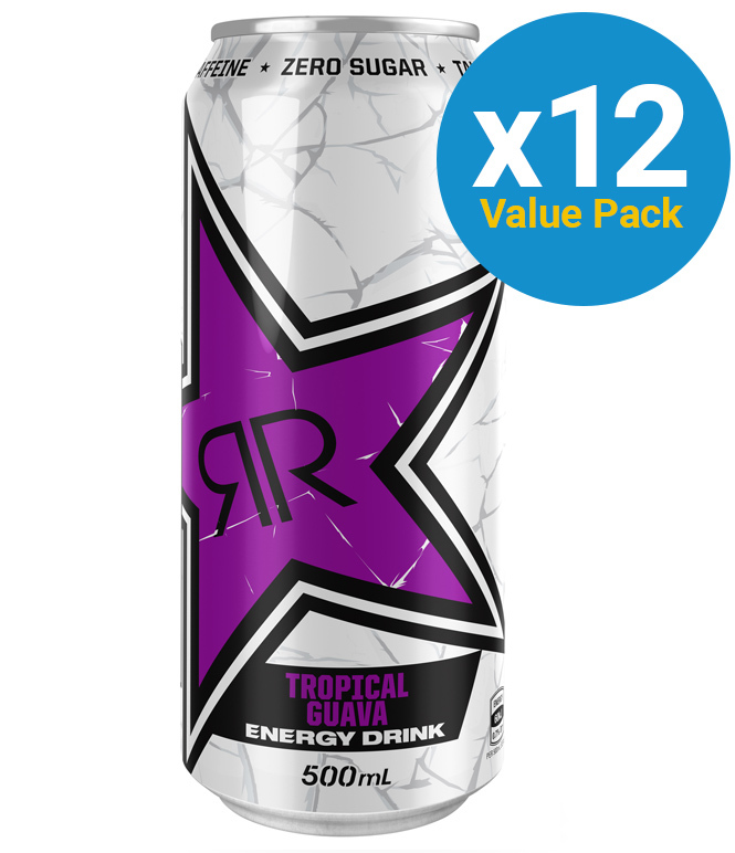 Rockstar Zero Sugar Tropical Guava 500ml (12 Pack) image