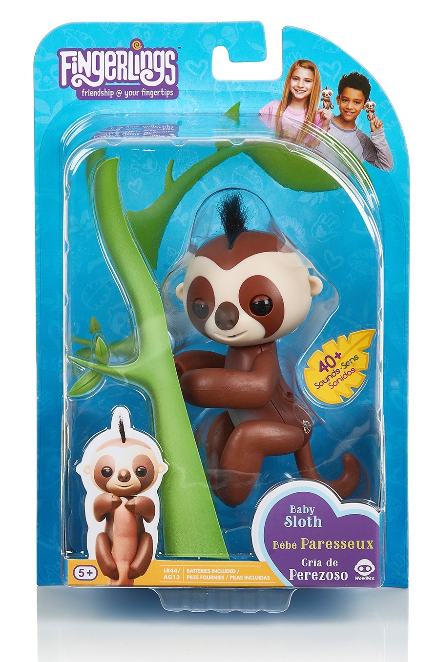 Fingerlings: Interactive Baby Sloth - Brown