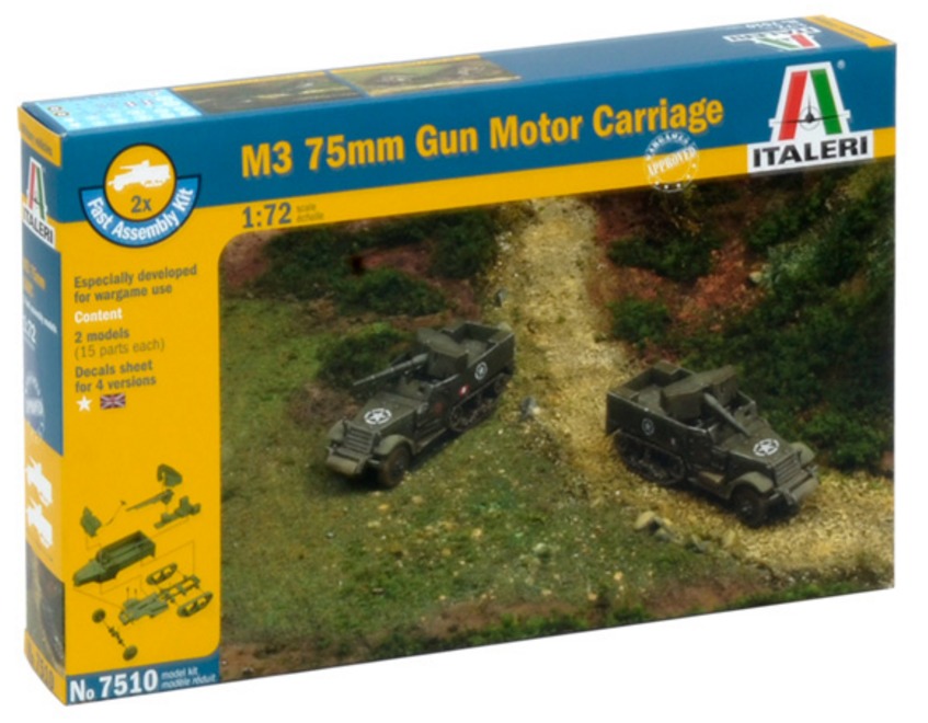 Italeri: 1/72 M3 76mm Gun Motor Carriage - Fast Assembly Kit image