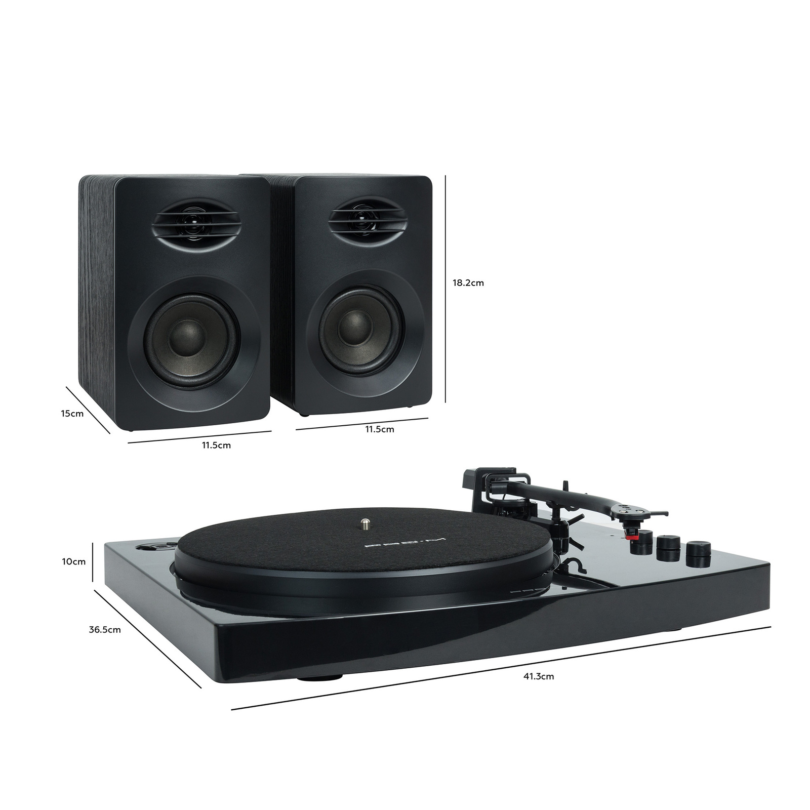 mBeat ProM Black Bluetooth Turntable with Speakers at Mighty Ape