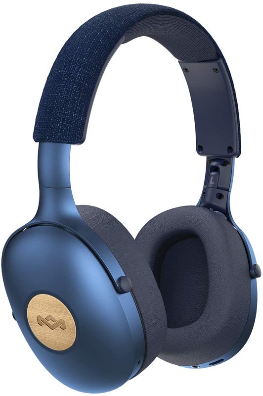 Marley Positive Vibration XL Over Ear Wireless Headphones Blue at