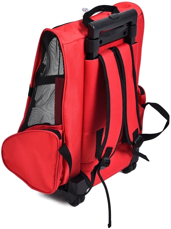 Buy Pet Travel Backpack Carrier with Wheels (Red) at Mighty Ape NZ