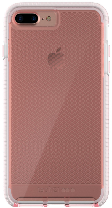 Tech21 Evo Check Case for iPhone 7 Plus & 8 - Light Rose/White