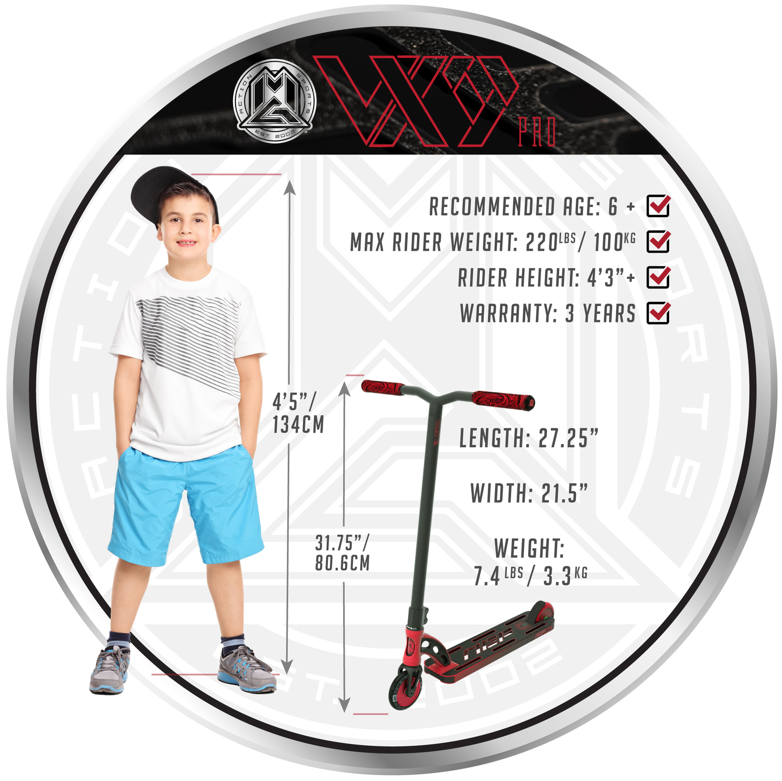 MADD Gear: VX9 Pro Scooter - Red/Black image
