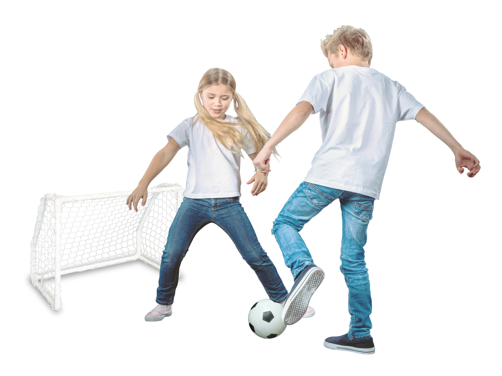Buy Mini Twin Soccer Football Goal Set with Pole & Net at Mighty Ape NZ