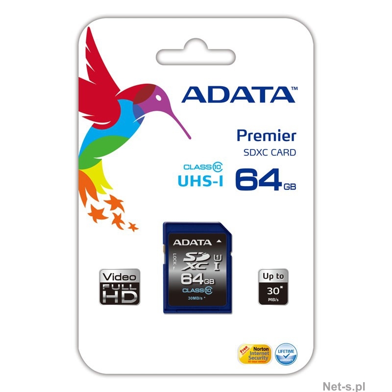 64GB ADATA Premier - SDXC Card (Class 10 UHS-I) image