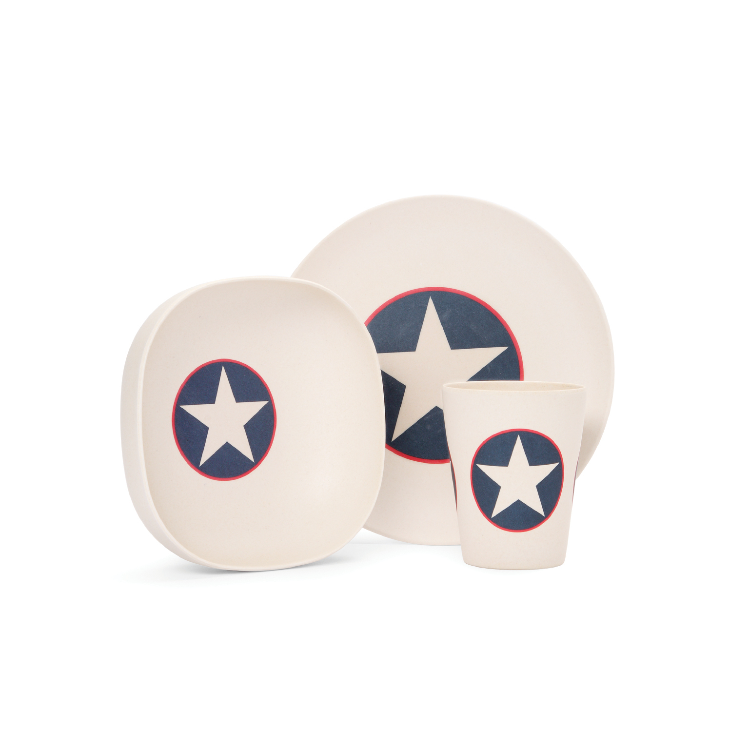 Navy Star Bamboo Meal Set with Cutlery image