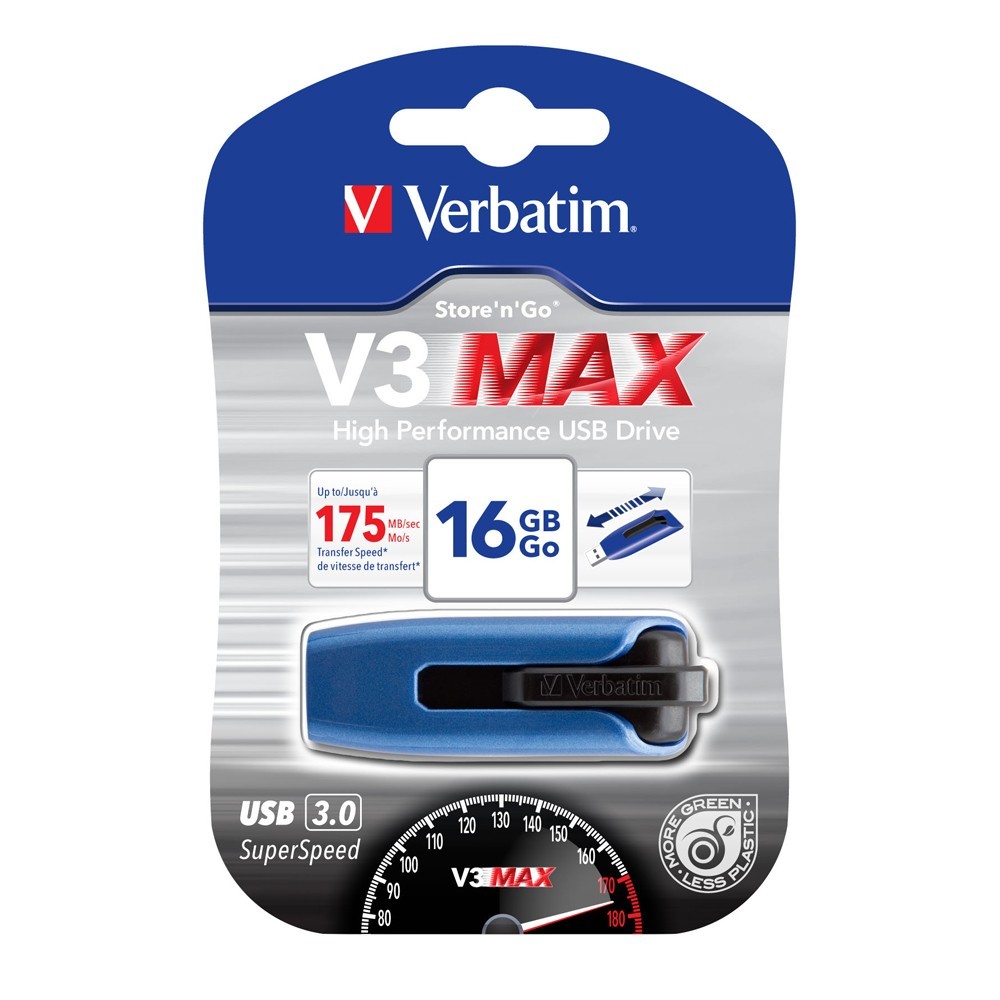 Verbatim Store'n'Go V3 Max High Performance USB Drive - 16GB image