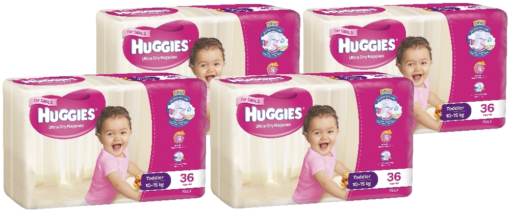 Huggies Ultra Dry Nappies Bulk Shipper - Toddler Girl 10-15kg (144) image