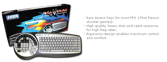 Laser Wolverine Deluxe FPS Gaming Keyboard for image