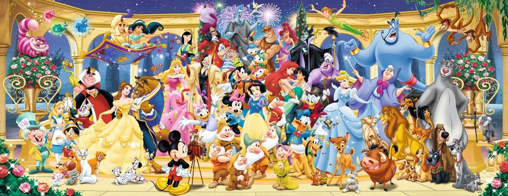 Ravensburger 1000pc Jigsaw Puzzle - Disney Characters Panorama image