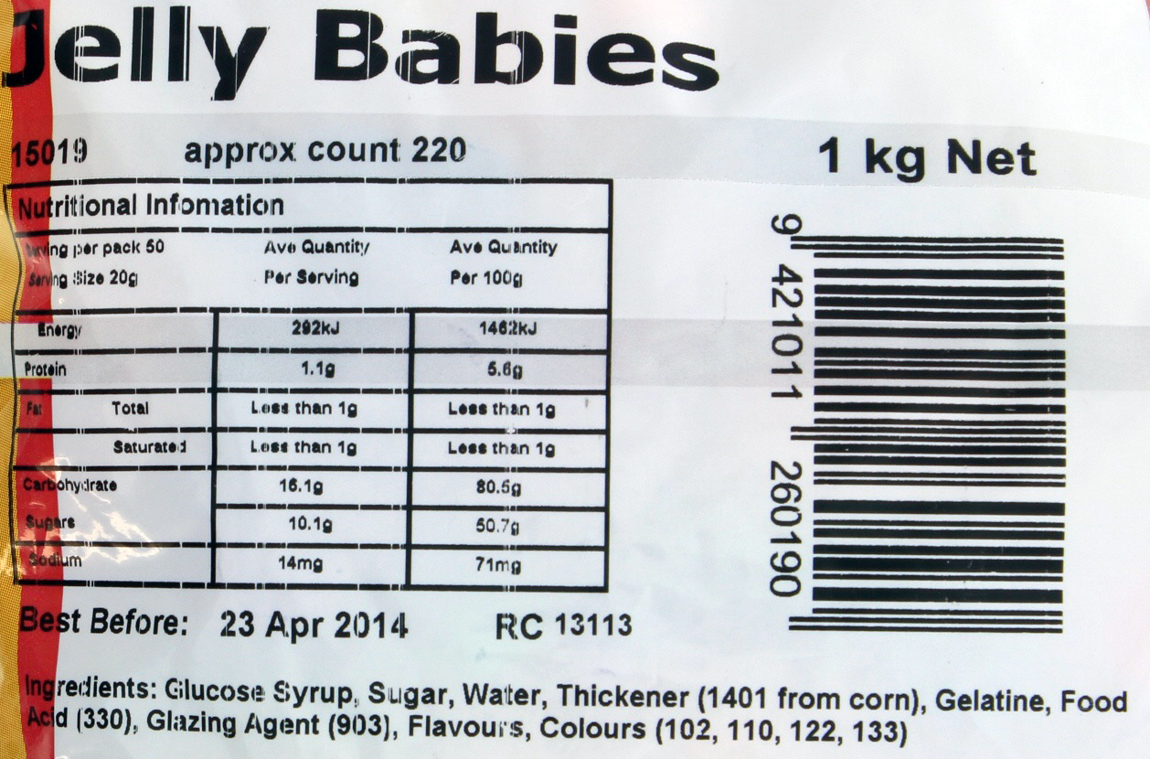 Rainbow Confectionery Jelly Babies Bulk Bag 1kg image