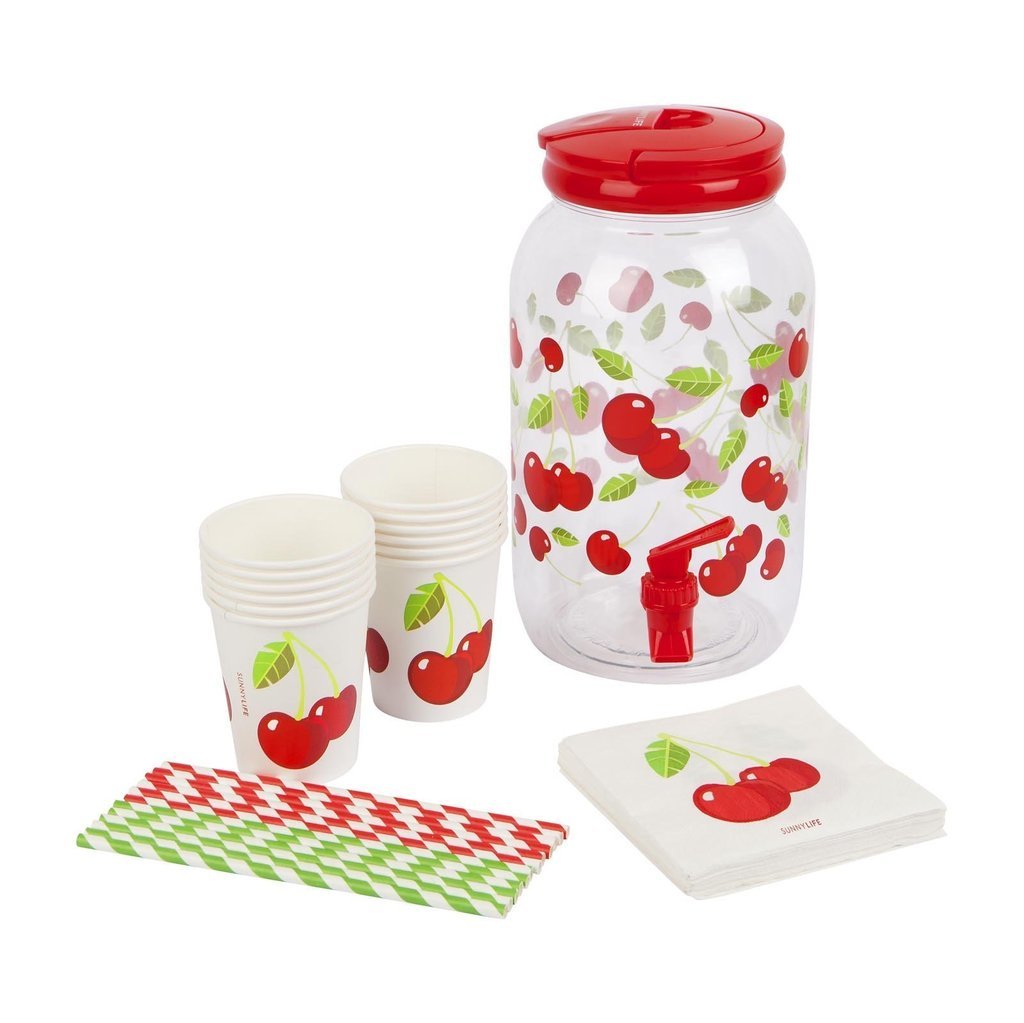 Sunnylife Drink Dispenser Party Kit Cherry at Mighty Ape NZ