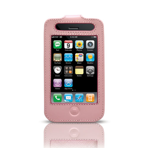 Belkin Pink Leather Sleeve w/ Clip for 3G iPhone image