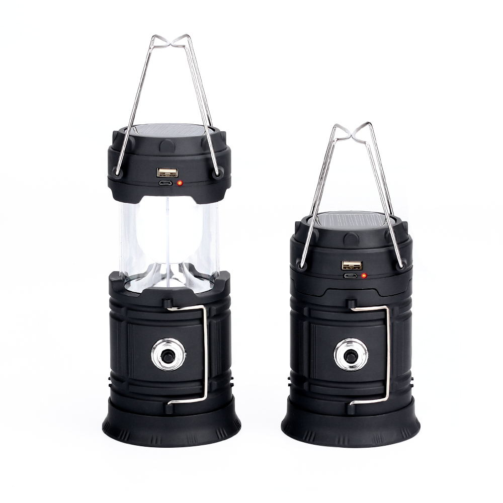 Outdoor Collapsible Portable LED Solar Charging Camping Lantern with USB