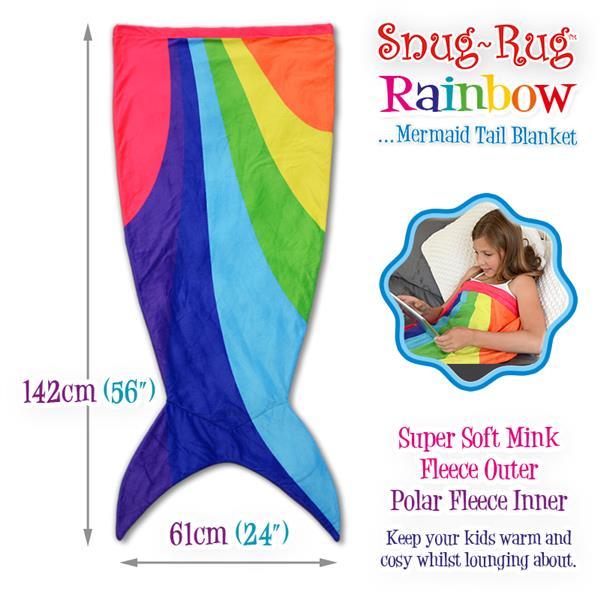 Snug-Rug Rainbow Mermaid Tail Blanket image