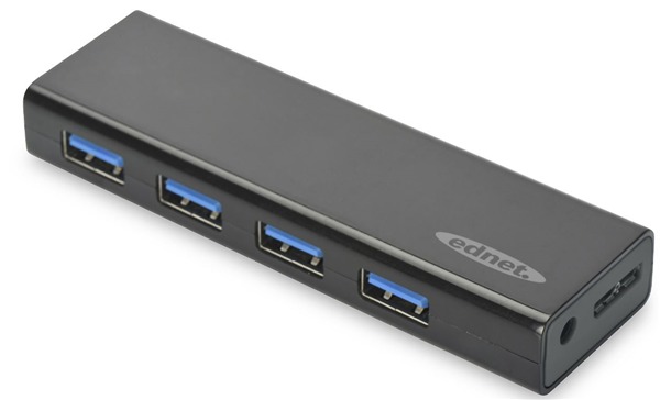 Ednet 4 Port USB 3.0 Powered Slim Hub image