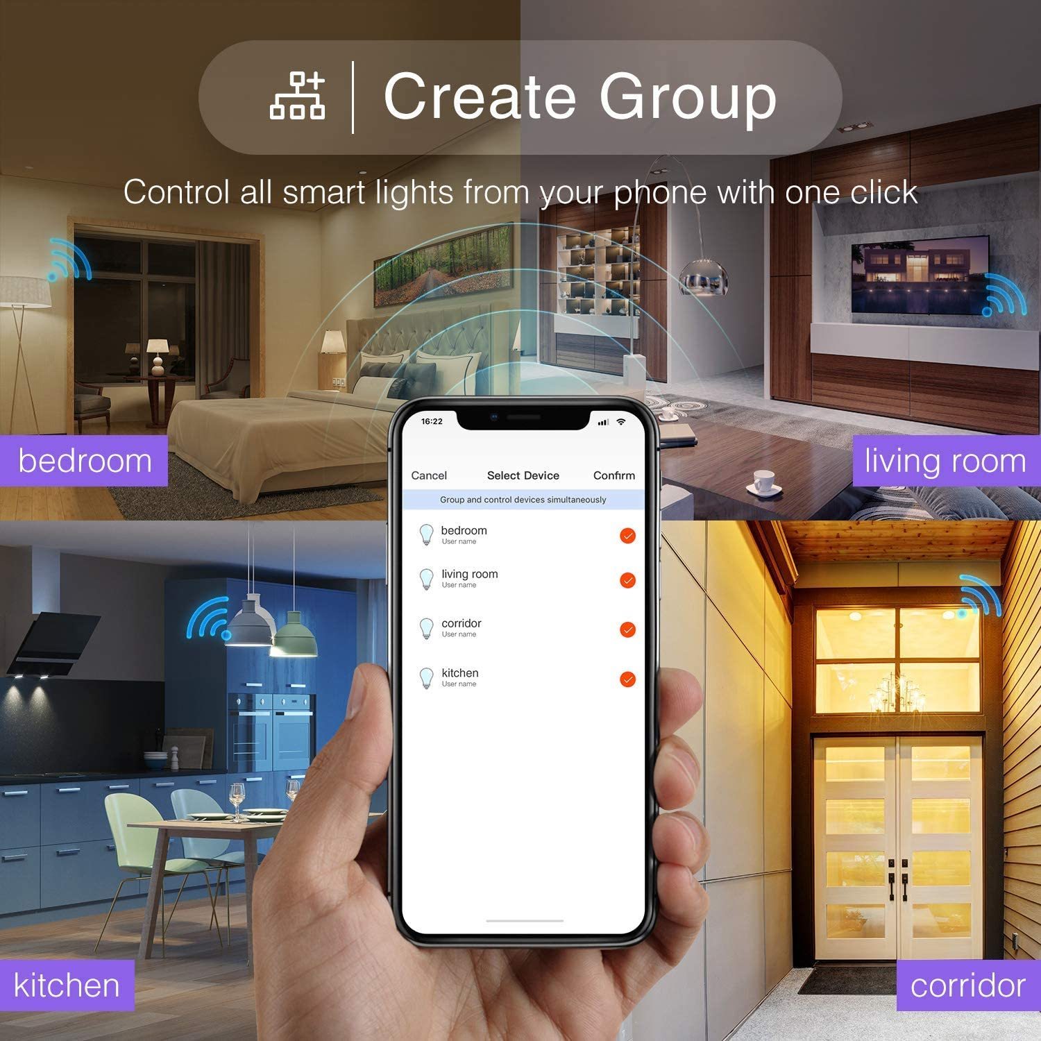 Smart Ape: 10W Colour & Warm/Cool White Smart Bulb (B22, Wi-Fi) - 2 Pack image