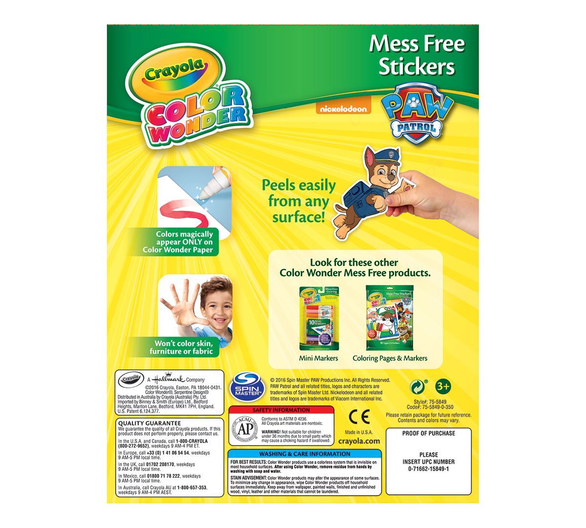 Crayola: Color Wonder Mess Free Sticker Set - Paw Patrol image