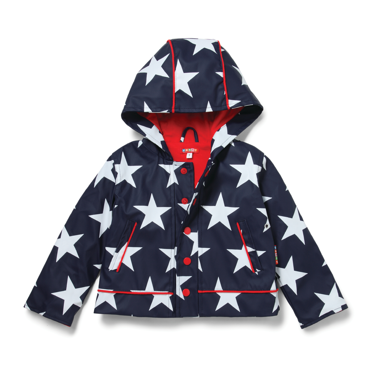 Raincoat Navy Star - Size 1-2