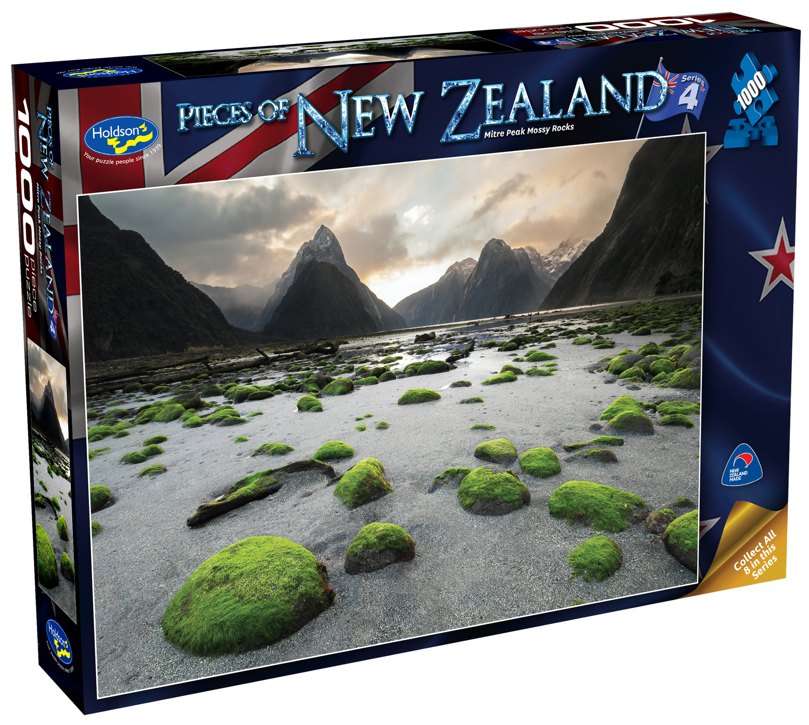 Holdson: Pieces of New Zealand - Series 4 - Mitre Peak Mossy Rocks - 1000 Piece Puzzle image