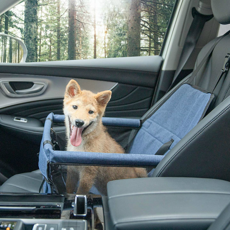 Portable and Breathable Pet Travel Booster Seat Navy Images at Mighty