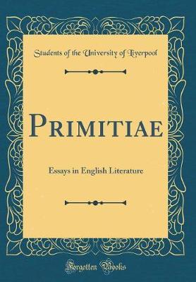 Primitiae by Students of the University of Liverpool image