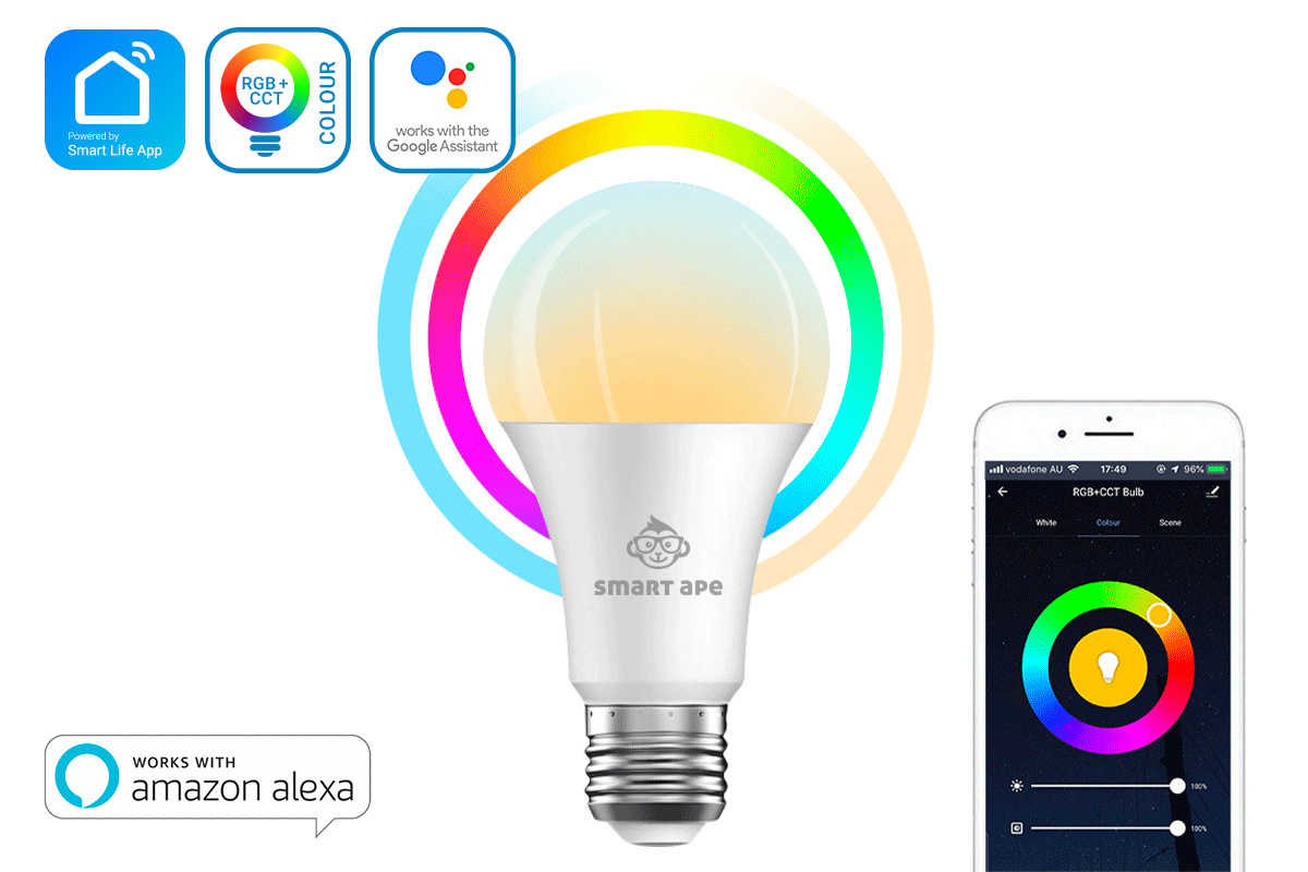Smart Ape: 10W Colour & Warm/Cool White Smart Bulb (E27) - 4 Pack image