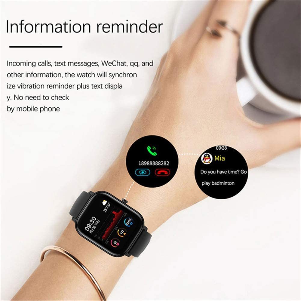 Smart Watch Fitness Tracker with Heart Rate Monitor - Black image