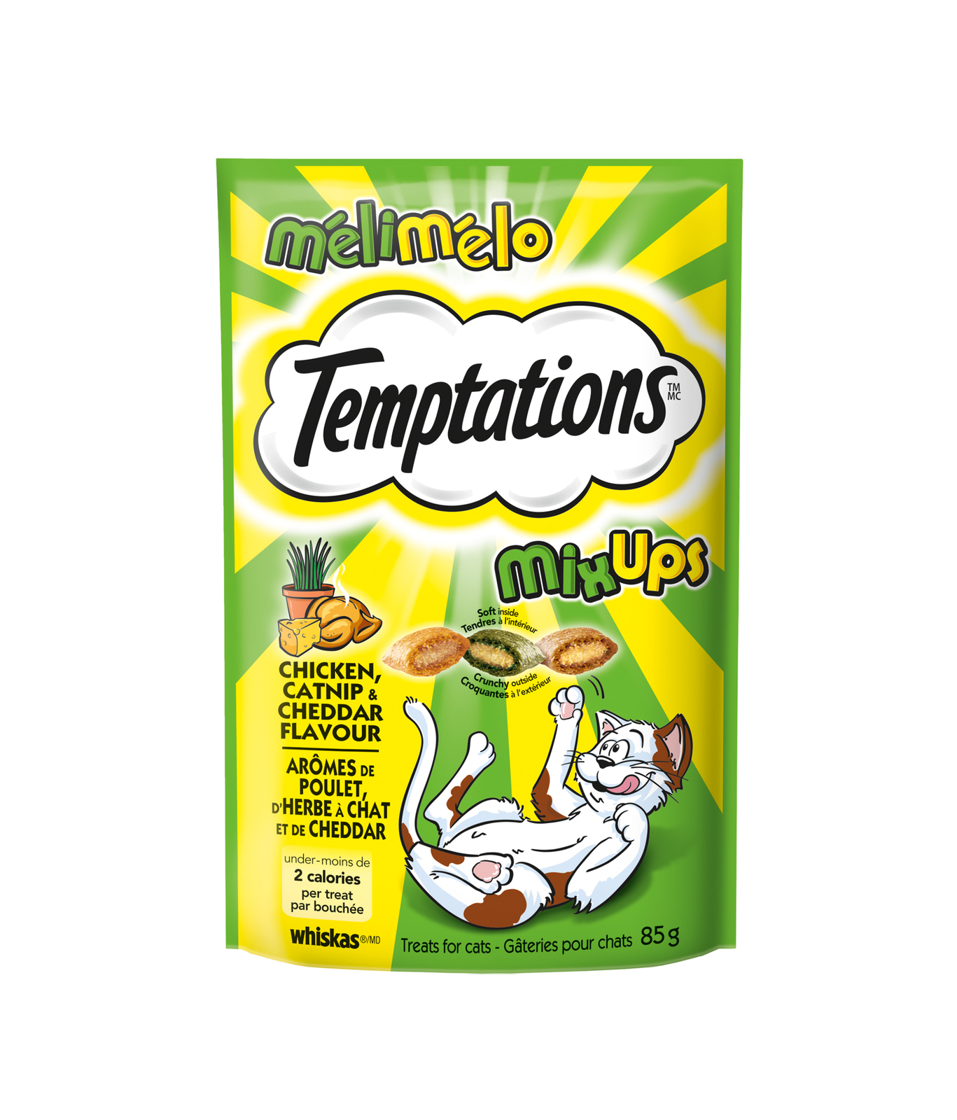 Temptations Mixups Cat Treats - Chicken, Catnip and Cheddar Flavours (85g) image
