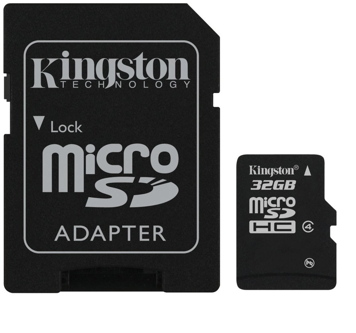 32GB Kingston - MicroSDHC Card with SD Adapter (Class 4)