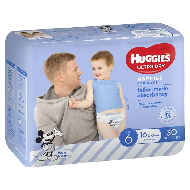 Huggies Ultra Dry Walker Boy Nappies Jumbo Pack Size