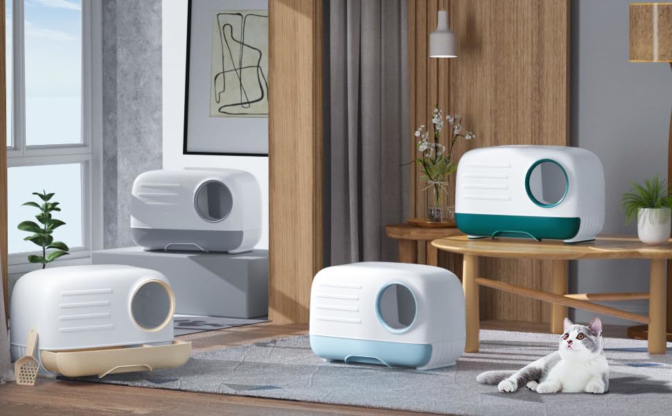 Buy Zoomies Fully Enclosed Cat Litter Box Grey at Mighty Ape NZ