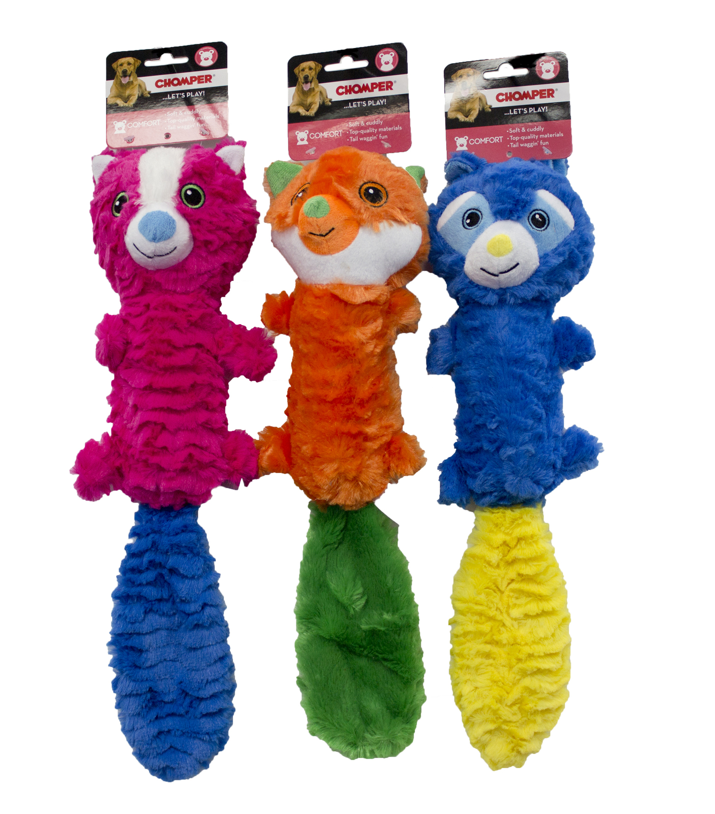 Chomper Tubular Squeaker Funny Critters With Tail