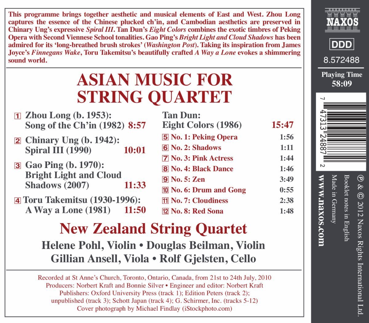 Asian Music for String Quartet by New Zealand String Quartet image