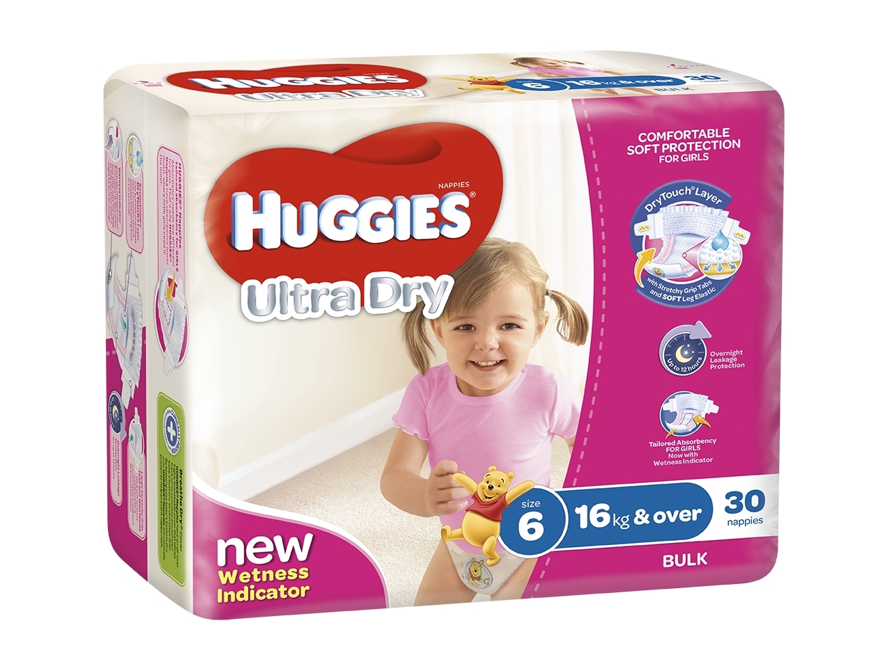 Huggies Ultra Dry Nappies Bulk - Junior Girl 16+kg (30) image