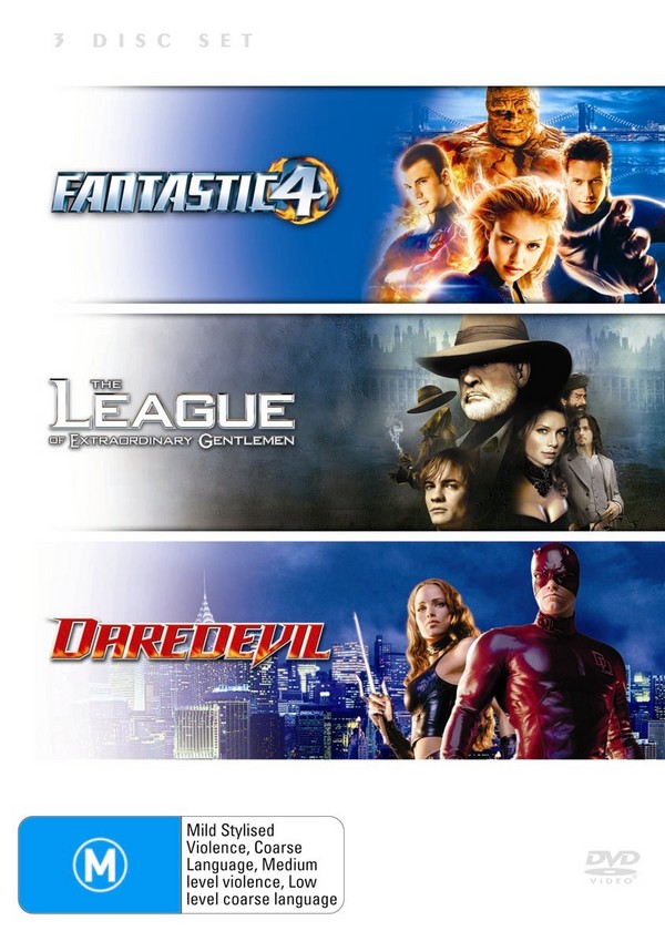 Fantastic 4 / League Of Extraordinary Gentlemen / Daredevil (3 Disc Set) on DVD image